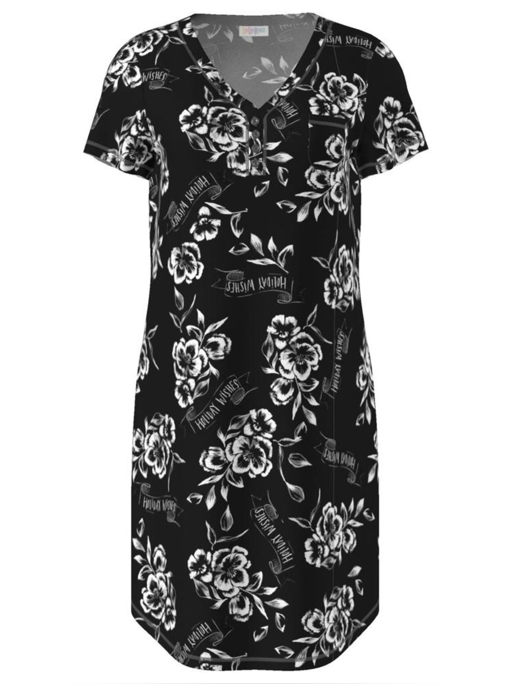 LuLaRoe Black and White Floral V-Neck Kymbrie Chemise